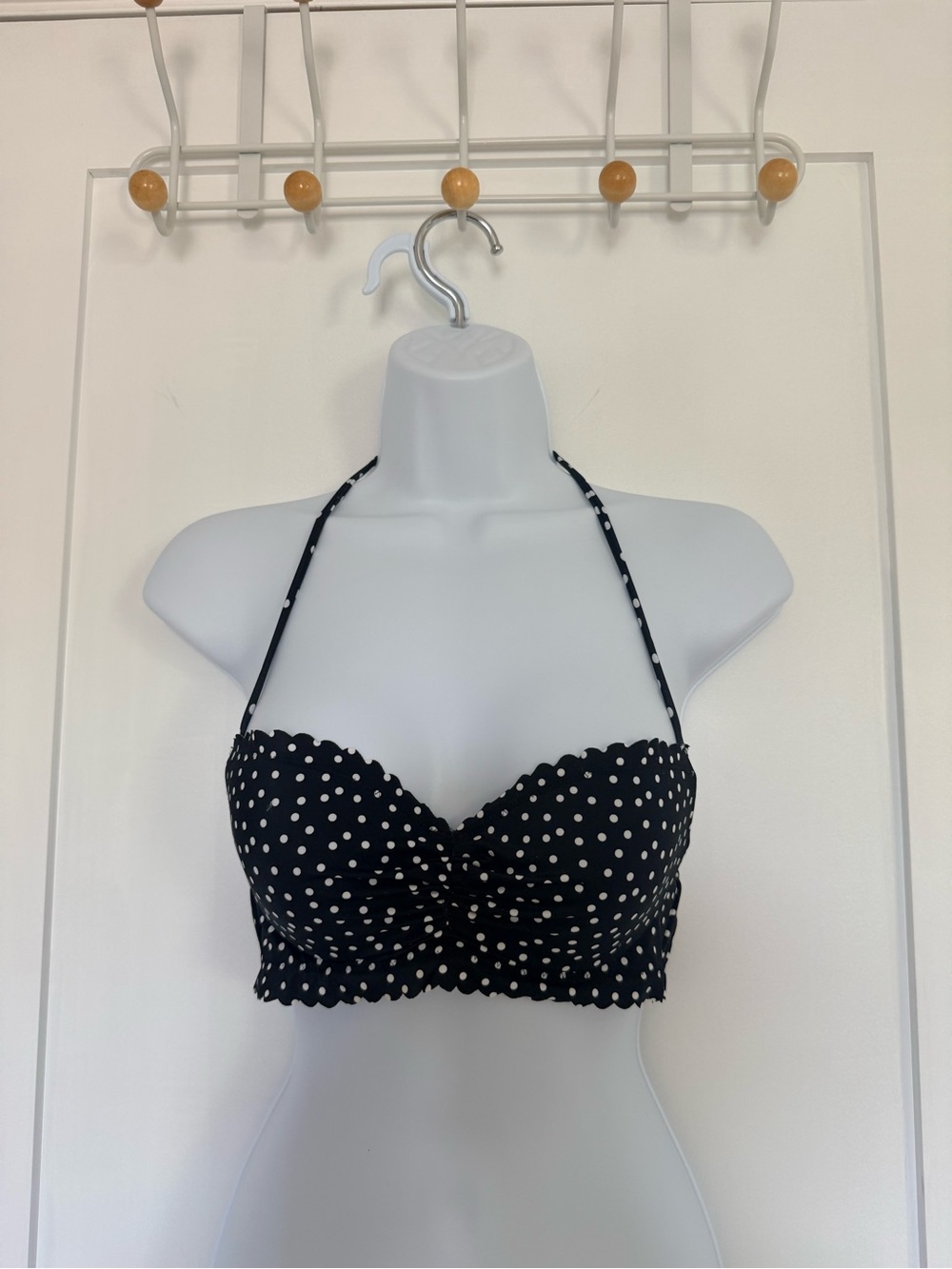 Y2K Victoria Secret Black Polka Dot Bandeau Bikini Top